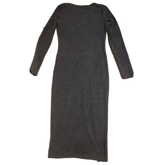 MINKPINK Dress Womens M Medium Grey Side Slit Cocktail Party Knit Maxi Dress - Picture 4 of 13